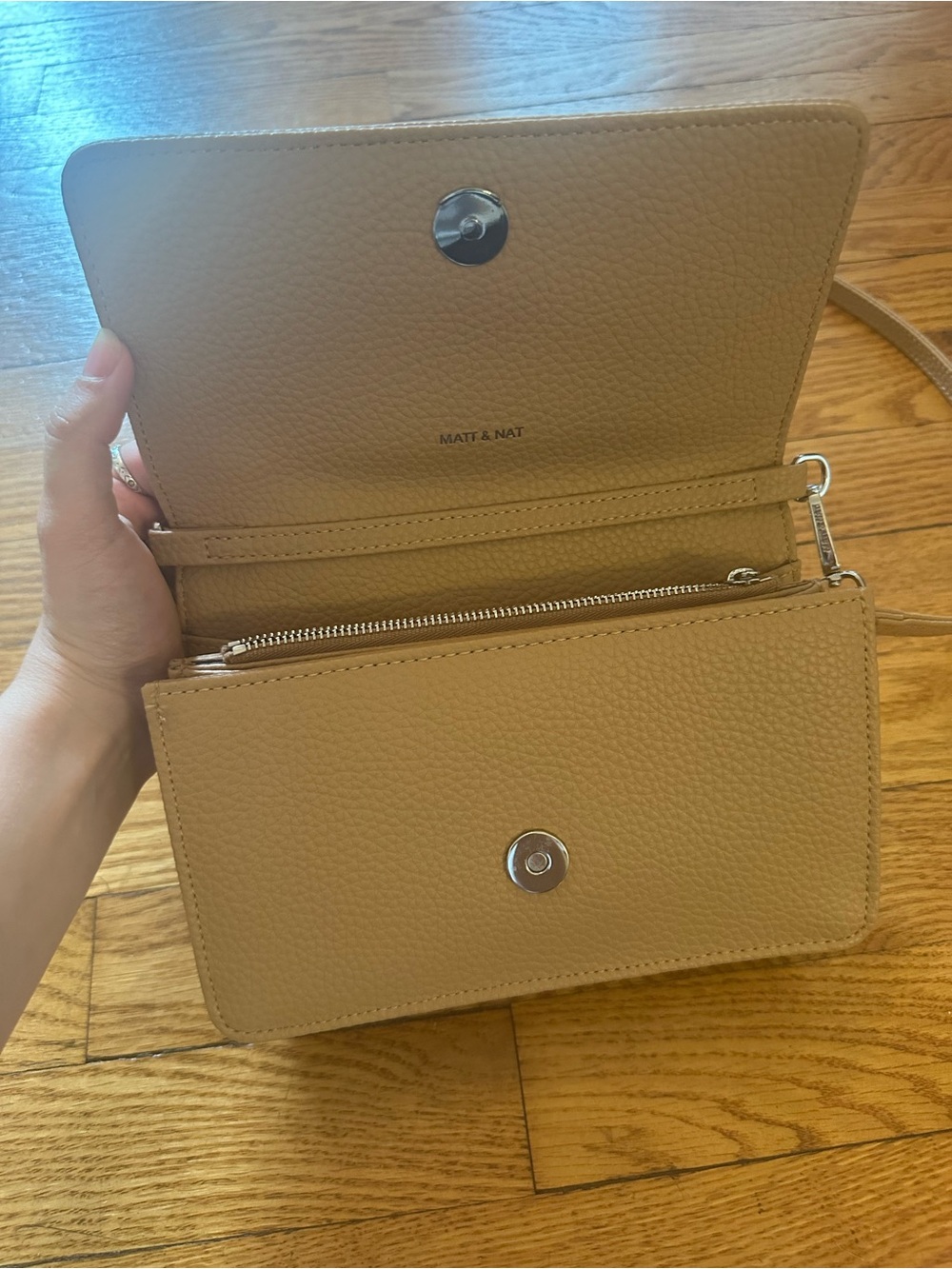 Matt & Nat Bee Vegan Crossbody Bag in Tan - Picture 2 of 7